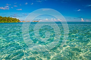 Beautiful blue lagoon beach, Maldives