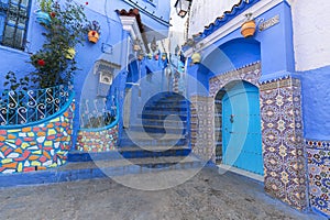 Beautiful blue medina of Chefchaouen city in Morocco, Africa