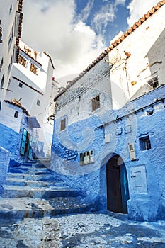 Beautiful blue medina of Chefchaouen in Morocco photo