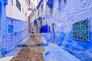 Beautiful blue medina of Chefchaouen town in Morocco