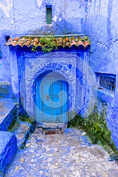 Beautiful blue medina of Chefchaouen town in Morocco