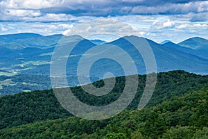 Beautiful Blue Ridge Mountains on a Cloudy day