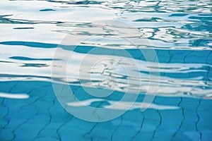 Beautiful blue rippling waters. Abstract blur water surface