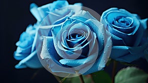 Beautiful Blue Roses. Mother\'s day concept with a space for a text. Valentine day concept with a copy space.