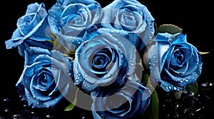 Beautiful Blue Roses. Mother\'s day concept with a space for a text. Valentine day concept with a copy space.