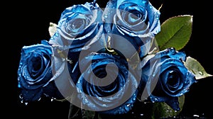 Beautiful Blue Roses. Mother\'s day concept with a space for a text. Valentine day concept with a copy space.