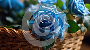 Beautiful Blue Roses. Mother\'s day concept with a space for a text. Valentine day concept with a copy space.
