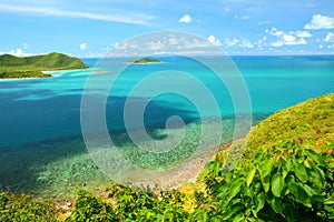 Beautiful blue seascape at Khao Ma Cho Samaesan beach Chonburi p