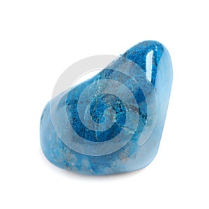Beautiful blue shattuckite gemstone on white