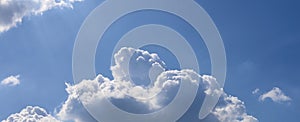 Beautiful blue sky background with clouds - comulus cloud in the sky