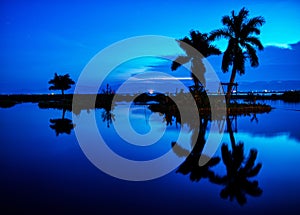 Beautiful blue sky at a beach in the tropics