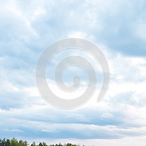 Beautiful Blue Sky with Dramatic Clouds. Nature Spectacles