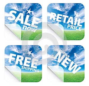 Beautiful blue sky horizon stickers