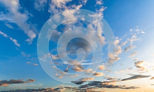 beautiful blue sky with white cloud in sunrise