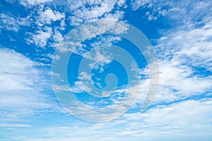 Beautiful blue sky and white clouds abstract background. Cloudscape background. Blue sky and white clouds on sunny day. Nature