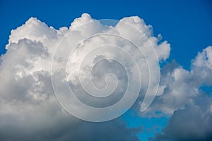 Beautiful blue sky with white clouds in autumn