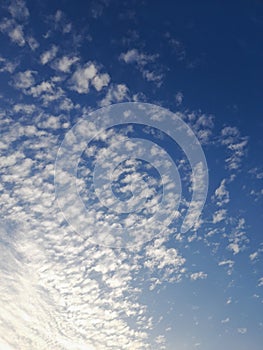 beautiful blue sky and white clouds in the morning