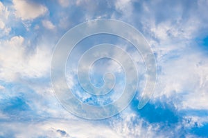 Beautiful Blue Sky with white Clouds natural backgrounds