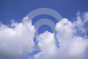 Beautiful Blue Sky With White Cloudy Dramatic Natural abstract background