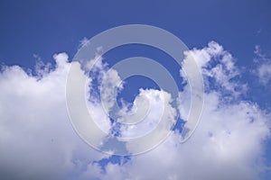 Beautiful Blue Sky With White Cloudy Dramatic Natural abstract background
