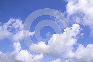Beautiful Blue Sky With White Cloudy Dramatic Natural abstract background