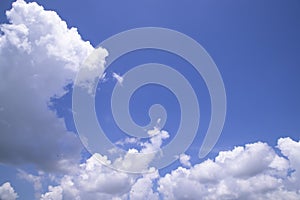 Beautiful Blue Sky With White Cloudy Dramatic Natural abstract background