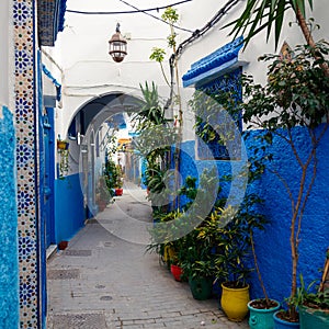 Beautiful blue street in Tanger