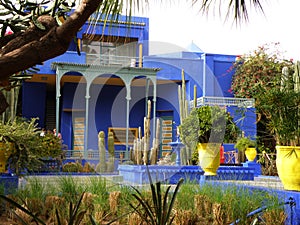 Beautiful Blue Villa in the Moroccan Style Garden, Marrakech, Morocco