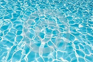 Beautiful blue water surface in swimming pool