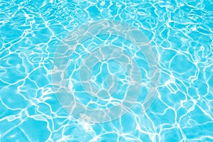 Beautiful blue water surface in swimming pool