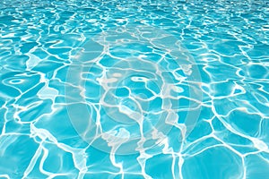 Beautiful blue water surface in swimming pool