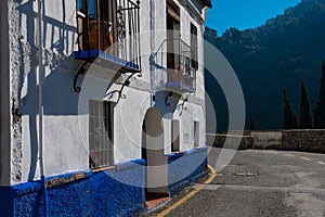 Beautiful blue and white house. Sacromonte Road