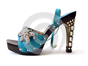 Beautiful blue woman shoes