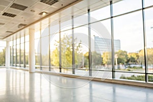 Beautiful blurred background of a light modern office