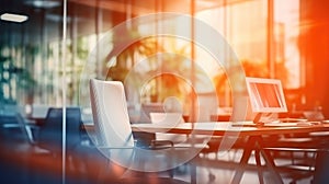 Beautiful blurred background of a light modern office interior