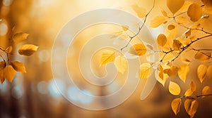 Beautiful blurred gentle natural light autumn background. Generative Ai