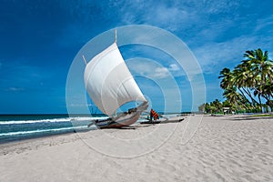 Beautiful boat in the beach in Trincomalee