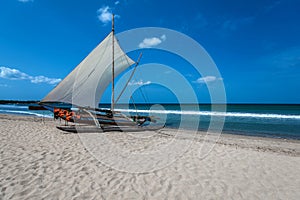 Beautiful boat in the beach in Trincomalee