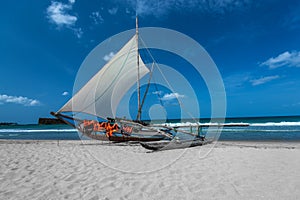 Beautiful boat in the beach in Trincomalee