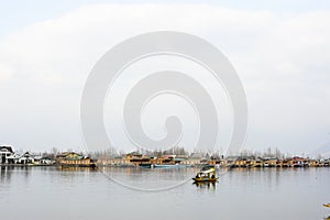 A beautiful boat using at the Dal Lake Kashmir India during wiinter