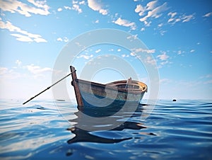 beautiful boat on the water of the sea