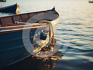 beautiful boat on the water of the sea