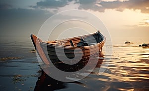 beautiful boat on the water of the sea