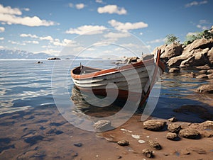 beautiful boat on the water of the sea