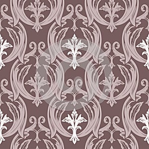 Beautiful bohemian damask seamless ornament. Baroque tattoo style pattern. Classic ornate vector wallpaper, decorative