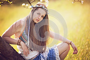 Beautiful bohemian woman portrait