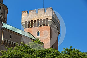 Krásný Bojnický zámek na Slovensku, střední Evropa, UNESCO. Středověká architektonická památka