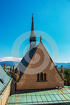 Krásny Bojnický zámok na Slovensku, Stredná Európa, UNESCO. Stredoveká architektonická pamiatka
