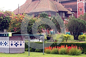 Botanical Garden View with colorful flowers in Kerala