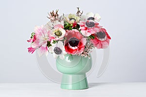 Beautiful bouquet of anemones